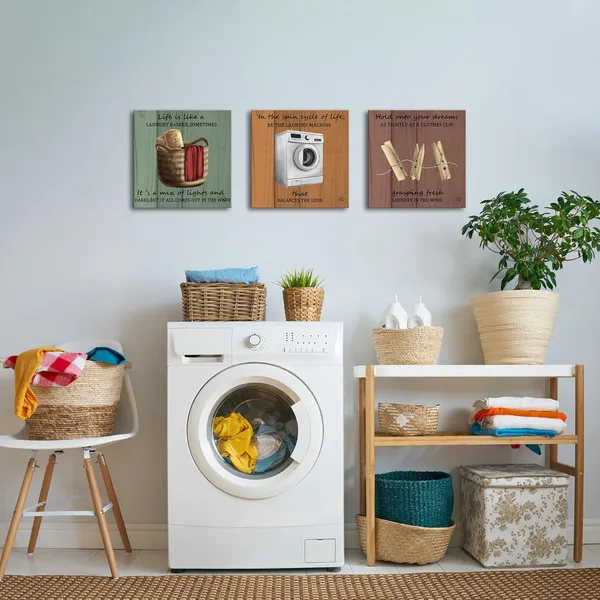 Multicolor_3_Piece_Laundry_Room_Canvas_Wall_Art_-_'Wash,_Dry,_Fold'_Laundry_Signs_With_Positive_Quotes,_Vintage_Country_Farmhouse_Bathroom_Decor,_Framed_Prints_Ready_To_Hang,_12X12_Inches_Each