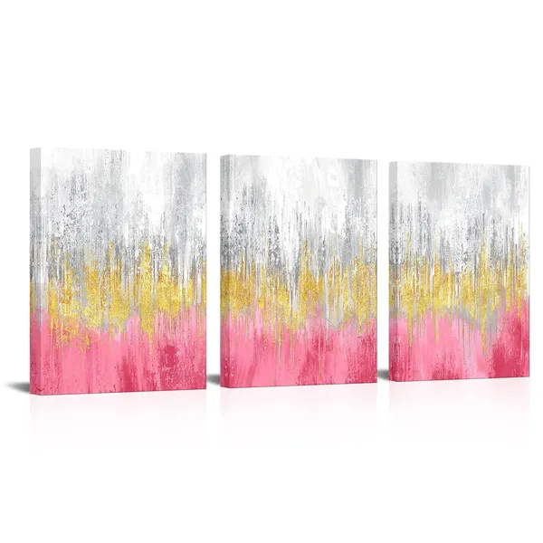 Pink_3_Pieces_Pink_And_Gold_Abstract_Canvas_Wall_Art_Modern_Gold_Foil_Artwork_Luxury_Painting_Printed_On_Canvas_|_For_Walls_Guest_Room_Girls_Gifts_Decor_Each_Size_12X16_Inches_(Pink)