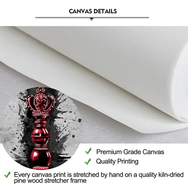 Multicolor_Black_And_Red_Abstract_Chess_Canvas_Wall_Art_-_3_Piece_King_And_Knight_Game_Pictures_Decor,_12X12_Inch_Stretched_Paintings_|_For_Bedroom_And_Living_Room