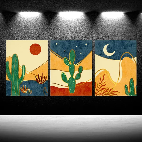 Multicolor_3_Piece_Mid_Century_Wall_Ar_Desert_Print_Abstract_Desert_Landscape_With_Cacti_Abstract_Wall_Art_Mountain_Decor_Cactus_Art_Print_Framed_Canvas_Print_Minimalist_Painting_Ready_To_Hang_Each_Panel_12X16Inch