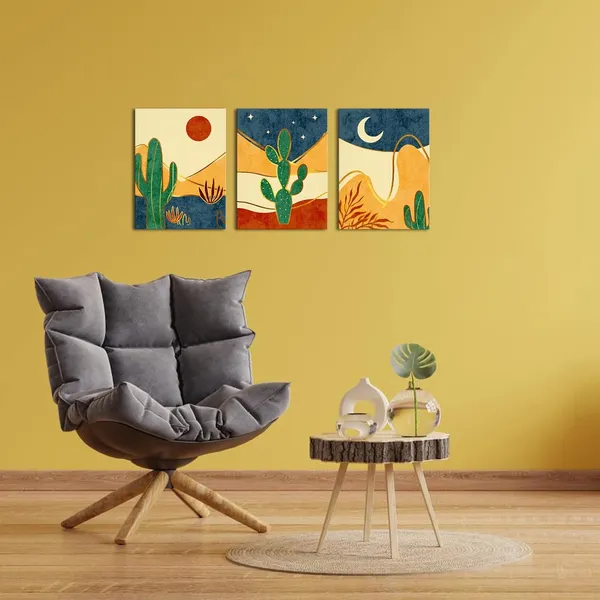 Multicolor_3_Piece_Mid_Century_Wall_Ar_Desert_Print_Abstract_Desert_Landscape_With_Cacti_Abstract_Wall_Art_Mountain_Decor_Cactus_Art_Print_Framed_Canvas_Print_Minimalist_Painting_Ready_To_Hang_Each_Panel_12X16Inch