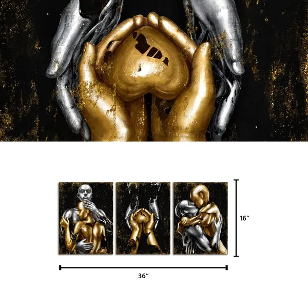 Black_Black_And_Gold_Love_Decor_Grey_&_Gold_Hugging_Couple_Bedroom_Wall_Decor_Picture_Art_Prints_Framed_Canvas_Print_(Black,_12X16Inchx3_Pieces)