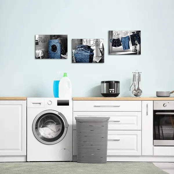 Blue_Laundry_Room_Wash_Dry_Fold_Laundry_Signs_Laundry_Room_Decor_Canvas_Wall_Art_Framed_12X16Inchx3Pieces_(Blue)