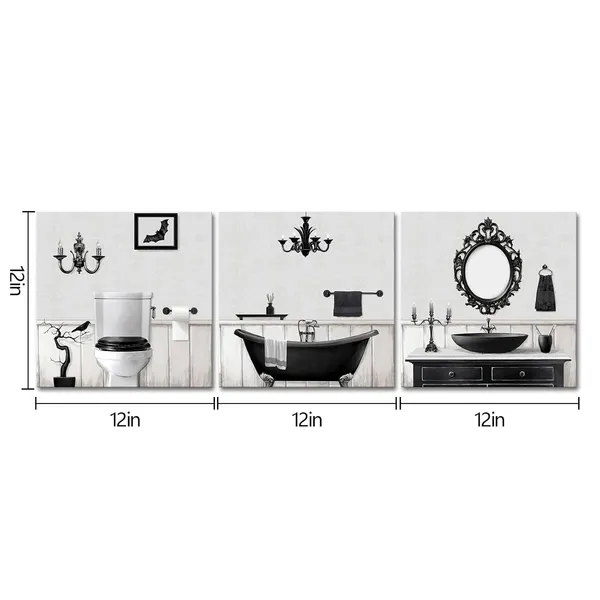 Grey_Gothic_Bathroom_Decor_Goth_Bathroom_Wall_Art_Framed_Ready_To_Hang_12X12Inchx3Pieces_(Grey)