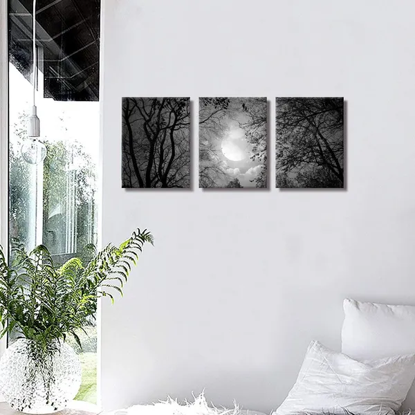 Black_And_White_Black_And_White_Full_Moon_|_Forest_Trees_Picture_Goth_Room_Decor_Canvas_Wall_Art_Framed_Artwork_Gothic_Home_Decor_Living_Room_Bedroom_Home_Office_Decoration_3_Piece