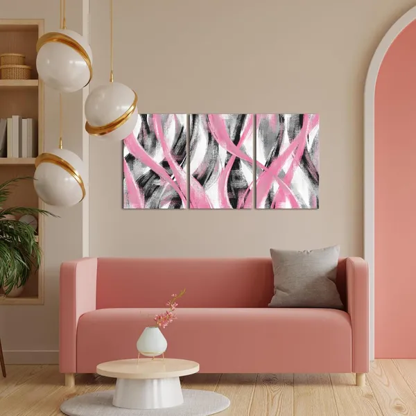 Pink_Pink_Abstract_Geometric_Wall_Art_Abstract_Pink_Lines_Painting,_Framed_Canvas_Wall_Art_(Pink,_16X24_Inch_X_3_Pieces)