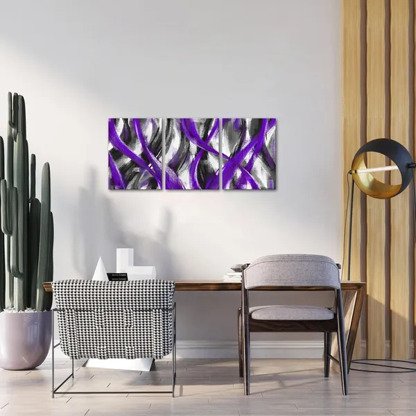 Purple_Purple_Abstract_Geometric_Wall_Art_Abstract_Purple_Lines_Painting,_Framed_Canvas_Wall_Art_(Purple,_12X16_Inch_X_3_Pieces)