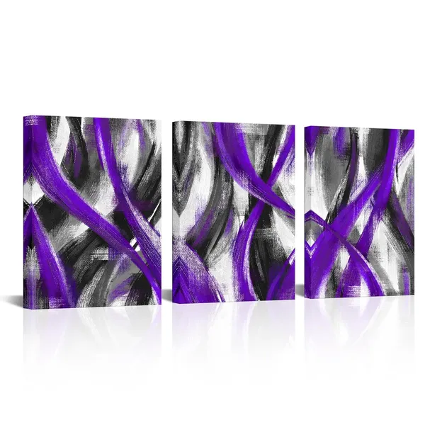 Purple_Purple_Abstract_Geometric_Wall_Art_Abstract_Purple_Lines_Painting,_Framed_Canvas_Wall_Art_(Purple,_12X16_Inch_X_3_Pieces)