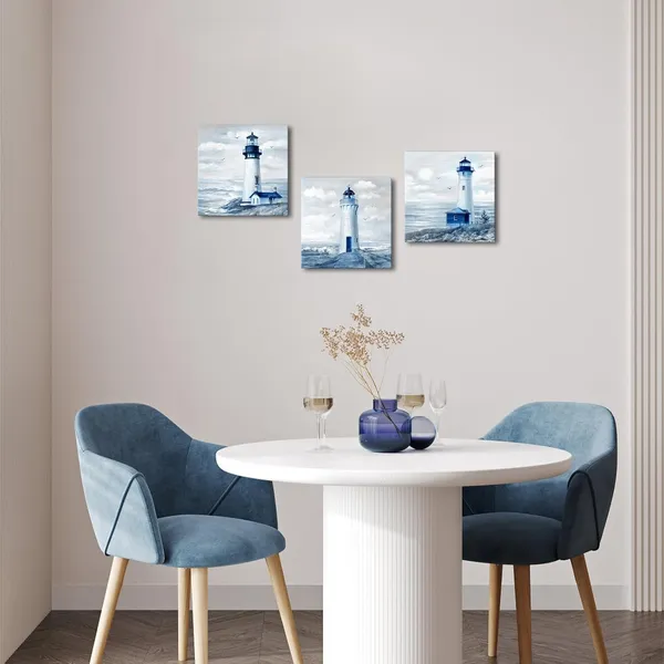 Blue_Lighthouse_Decor_Ocean_Nautical_Painting_Blue_Bathroom_Wall_Decor_Lighthouse_Pictures_Framed_Artwork_|_For_Walls