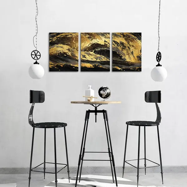Multicolor_Gold_And_Black_Abstract_Canvas_Wall_Art_|_For_Modern_Home_Living_Room_Bedroom_Wall_Decoration_(Waves)