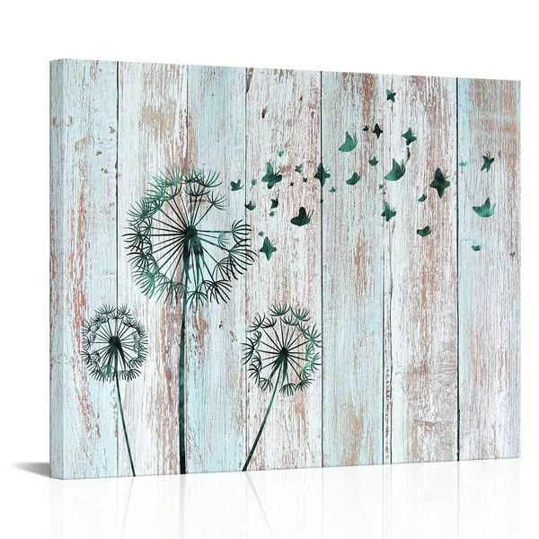 Multicolor_Teal_Abstract_Dandelion_Butterflies_Canvas_Wall_Art_Prints_Gallery_Wrapped_Ready_To_Hang_|_For_Modern_Home_Bedroom_Office_Wall_Decoration_Contemporary_Art_(16X20)