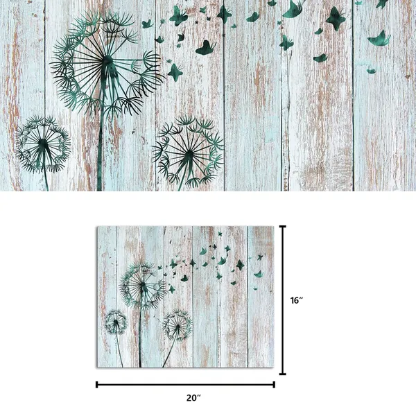 Multicolor_Teal_Abstract_Dandelion_Butterflies_Canvas_Wall_Art_Prints_Gallery_Wrapped_Ready_To_Hang_|_For_Modern_Home_Bedroom_Office_Wall_Decoration_Contemporary_Art_(16X20)