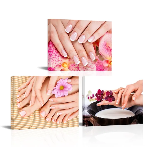 Pink_Nail_Salon_Wall_Decor_Nail_Painting_Pictures_Beauty_Salon_Decor,_Framed_Artwork_|_For_Walls