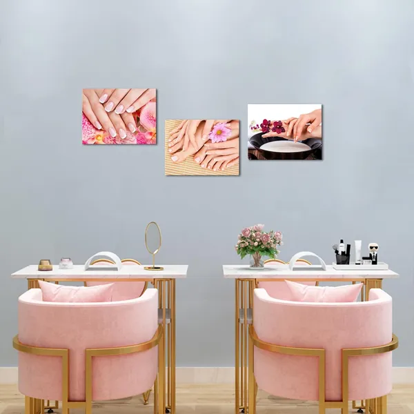Pink_Nail_Salon_Wall_Decor_Nail_Painting_Pictures_Beauty_Salon_Decor,_Framed_Artwork_|_For_Walls