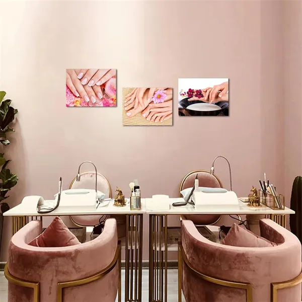 Pink_Nail_Salon_Wall_Decor_Nail_Painting_Pictures_Beauty_Salon_Decor,_Framed_Artwork_|_For_Walls