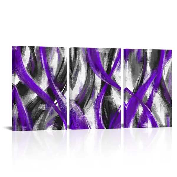 Purple_Purple_Abstract_Geometric_Wall_Art_Abstract_Purple_Lines_Painting,_Framed_Canvas_Wall_Art_(Purple,_16X24_Inch_X_3_Pieces)