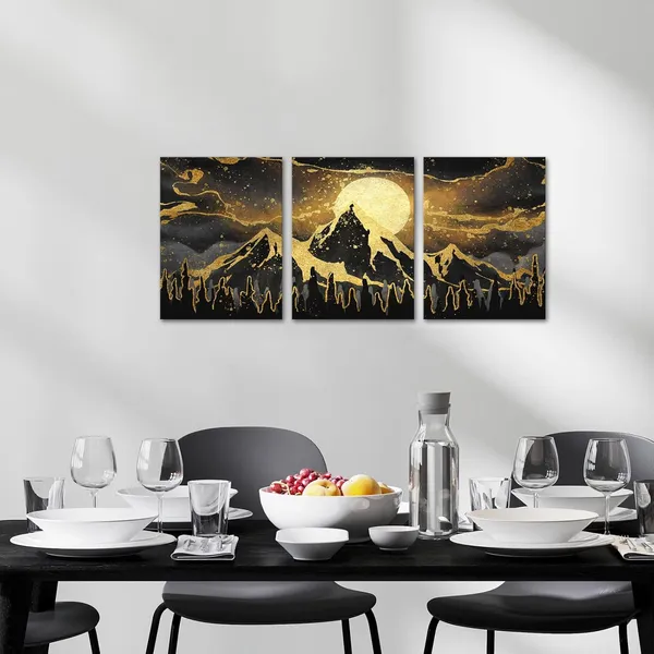 Multicolor_Gold_And_Black_Abstract_Canvas_Wall_Art_|_For_Modern_Home_Living_Room_Bedroom_Wall_Decoration_(Mountain)