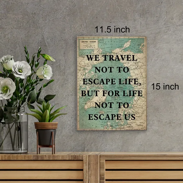 Multicolor_Retro_Style_Inspirational_Travel_Quote_Print_Canvas_Wall_Art_Home_Office_Decor_We_Travel_Not_To_Escape_Life_Painting_Ready_To_Hang_12_X_16_Canvas_Poster_Framed