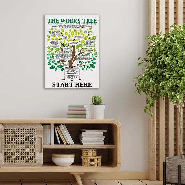 Multicolor_Anxiety_Relief_Wall_Art_Canvas_Painting_Therapist_Print_Framed_Mental_Health_Poster_Canvas_Sign_|_For_Therapy_Office_Decor_(12_X_16_Inch)