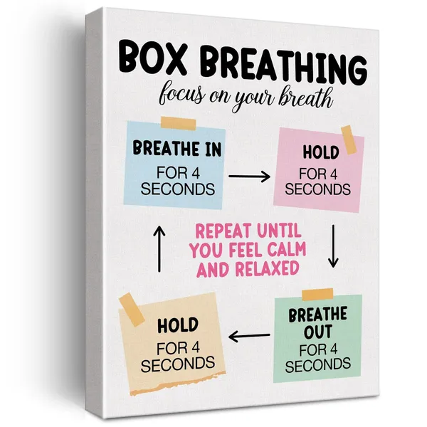 Multicolor_Mental_Health_Wall_Art_Canvas_Painting_Print_Framed_Box_Breathing_Canvas_Poster_Sign_|_For_Therapy_Office_School_Counselor_Office_Decor_(12_X_16_Inch)