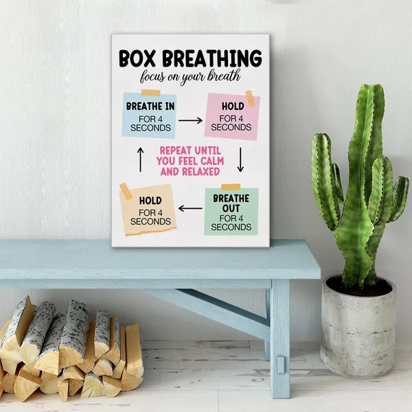 Multicolor_Mental_Health_Wall_Art_Canvas_Painting_Print_Framed_Box_Breathing_Canvas_Poster_Sign_|_For_Therapy_Office_School_Counselor_Office_Decor_(12_X_16_Inch)
