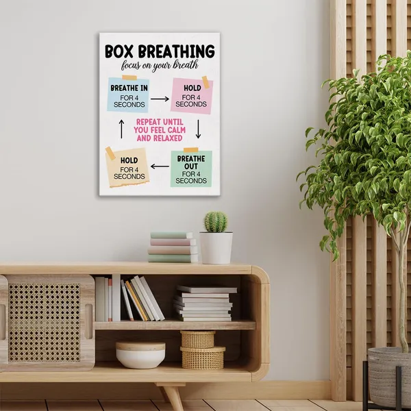 Multicolor_Mental_Health_Wall_Art_Canvas_Painting_Print_Framed_Box_Breathing_Canvas_Poster_Sign_|_For_Therapy_Office_School_Counselor_Office_Decor_(12_X_16_Inch)