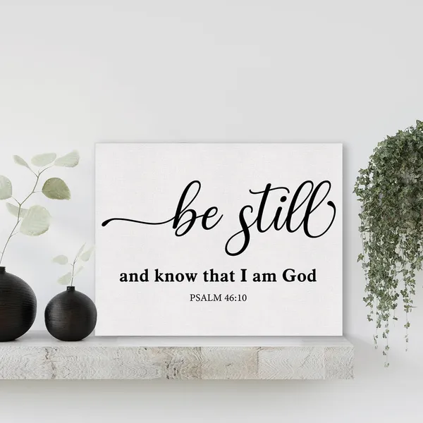 Multicolor_Inspirational_Bible_Verse_Wall_Art_Canvas_Painting_Print_Framed_Be_Still_And_Know_Psalm_46:10_Scriptures_Canvas_Minimalist_Christian_Poster_Sign_|_For_Home_Office_Decor_(12_X_16_Inch)