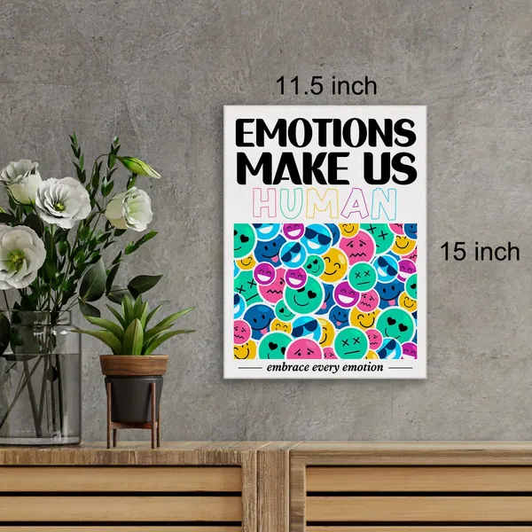 Multicolor_Mental_Health_Wall_Art_Canvas_Painting_Print_Framed_Emotions_Make_Us_Human_Canvas_Sign_|_For_Therapy_Office_Home_Decor_(12_X_16_Inch)