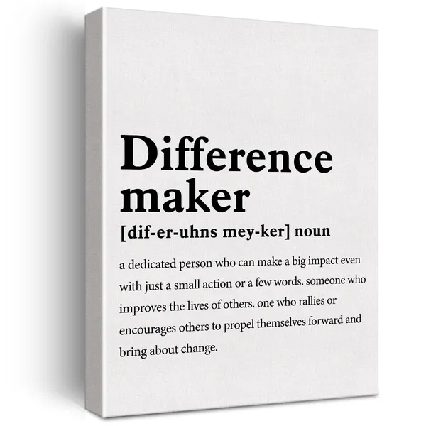 Multicolor_Difference_Maker_Definition_Print_Canvas_Wall_Art_Home_Office_Decor_Modern_Minimalist_Painting_Ready_To_Hang_12_X_16_Canvas_Teacher_Poster_Framed_Best_Friend_Gift