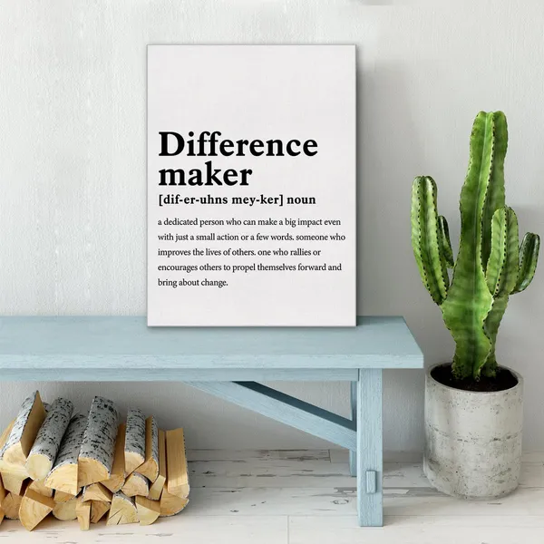 Multicolor_Difference_Maker_Definition_Print_Canvas_Wall_Art_Home_Office_Decor_Modern_Minimalist_Painting_Ready_To_Hang_12_X_16_Canvas_Teacher_Poster_Framed_Best_Friend_Gift