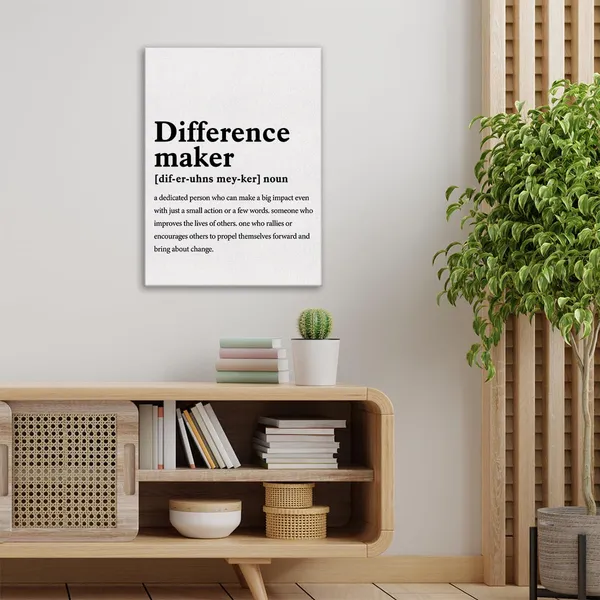 Multicolor_Difference_Maker_Definition_Print_Canvas_Wall_Art_Home_Office_Decor_Modern_Minimalist_Painting_Ready_To_Hang_12_X_16_Canvas_Teacher_Poster_Framed_Best_Friend_Gift