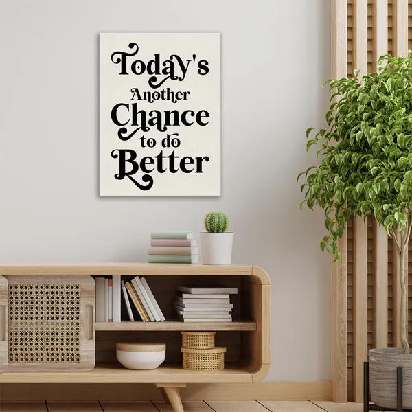 Multicolor_Inspirational_Growth_Mindset_Wall_Art_Canvas_Painting_Print_Framed_Today'S_Another_Chance_To_Do_Better_Canvas_Poster_Sign_|_For_Home_Office_Decor_(12_X_16_Inch)