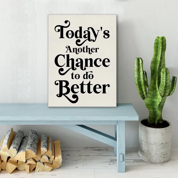 Multicolor_Inspirational_Growth_Mindset_Wall_Art_Canvas_Painting_Print_Framed_Today'S_Another_Chance_To_Do_Better_Canvas_Poster_Sign_|_For_Home_Office_Decor_(12_X_16_Inch)