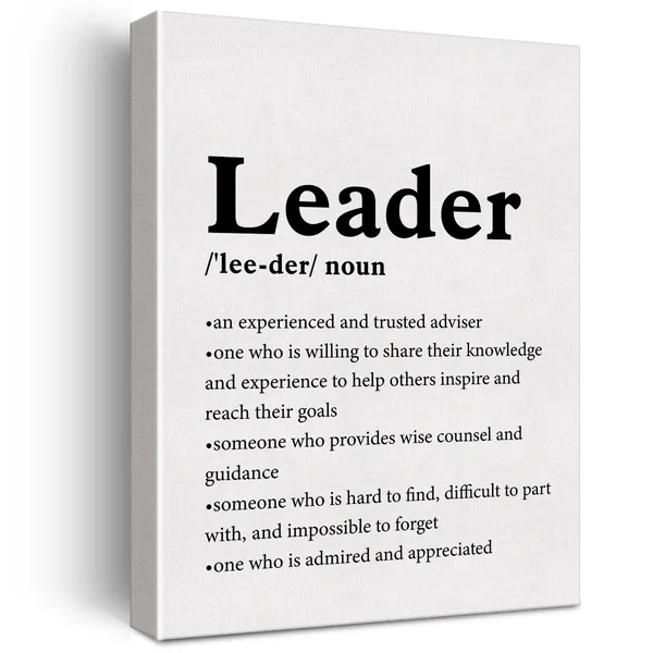 Multicolor_Great_Leader_Definition_Print_Canvas_Wall_Art_Home_Office_Decor_Modern_Minimalist_Painting,_Thank_You_Mentor_Sign_Poster_Framed_Ready_To_Hang_Boss_Gift_12_X_16_Canvas_Poster_Framed