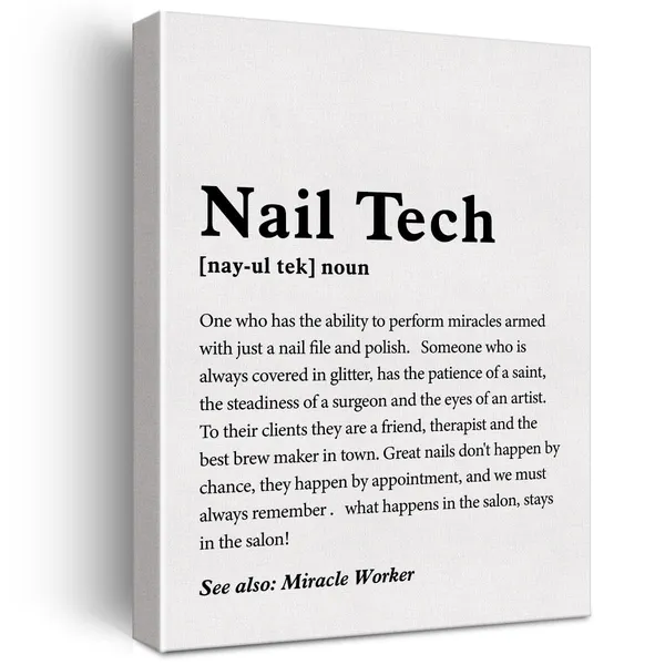 Multicolor_Nail_Tech_Definition_Print_Canvas_Wall_Art_Home_Office_Decor_Modern_Minimalist_Painting_Ready_To_Hang_Salon_Artwork_12_X_16_Canvas_Beauty_Poster_Framed