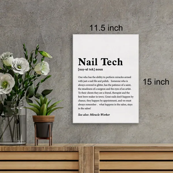 Multicolor_Nail_Tech_Definition_Print_Canvas_Wall_Art_Home_Office_Decor_Modern_Minimalist_Painting_Ready_To_Hang_Salon_Artwork_12_X_16_Canvas_Beauty_Poster_Framed