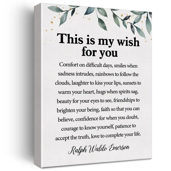 Multicolor_Inspirational_Quotes_Canvas_Wall_Art_Motivational_This_Is_My_Wish_|_For_You_Ralph_Waldo_Emerson_Quote_Canvas_Print_Positive_Poem_Canvas_Painting_Office_Home_Wall_Decor_Framed_Gift_12"X15"_Ready_To_Hang