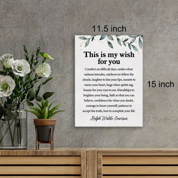 Multicolor_Inspirational_Quotes_Canvas_Wall_Art_Motivational_This_Is_My_Wish_|_For_You_Ralph_Waldo_Emerson_Quote_Canvas_Print_Positive_Poem_Canvas_Painting_Office_Home_Wall_Decor_Framed_Gift_12"X15"_Ready_To_Hang