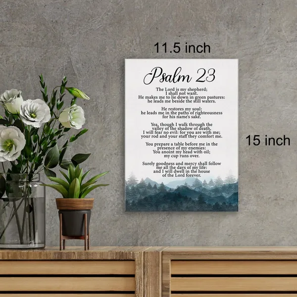 Multicolor_Christian_Canvas_Wall_Art_Psalm_23_The_Lord_Is_My_Shepherd_Canvas_Print_Positive_Scripture_Canvas_Painting_Home_Bedroom_Wall_Decor_Framed_Baptism_Gift_12"X15"_Ready_To_Hang