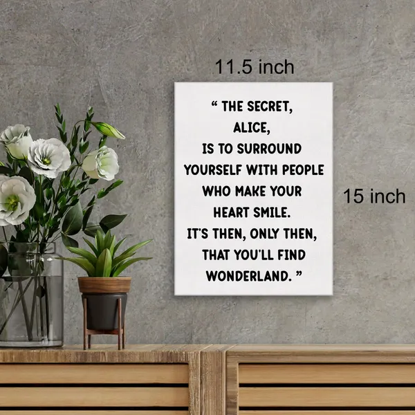 Multicolor_Canvas_Wall_Art_Inspirational_Alice_In_Wonderland_Quote_Canvas_Print_Positive_Canvas_Painting_Home_Bedroom_Wall_Decor_Framed_Gift_12"X15"_Ready_To_Hang