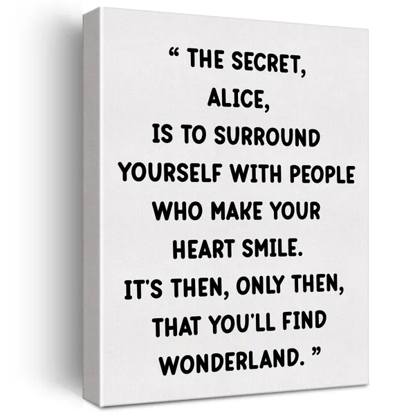 Multicolor_Canvas_Wall_Art_Inspirational_Alice_In_Wonderland_Quote_Canvas_Print_Positive_Canvas_Painting_Home_Bedroom_Wall_Decor_Framed_Gift_12"X15"_Ready_To_Hang