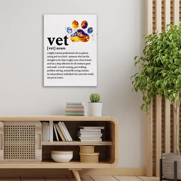 Multicolor_Thank_You_Vet_Canvas_Wall_Art_Motivational_Vet_Definition_Canvas_Print_Positive_Canvas_Painting_Home_Office_Wall_Decor_Framed_Vet_Gift_12"X15"_Ready_To_Hang