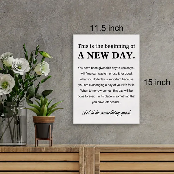 Multicolor_Canvas_Wall_Art_Inspirational_Motivational_This_Is_The_Beginning_Of_A_New_Day_Quote_Canvas_Print_Positive_Life_Canvas_Painting_Office_Home_Wall_Decor_Framed_Gift_12"X15"_Ready_To_Hang