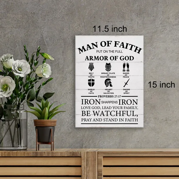Multicolor_Christian_Canvas_Wall_Art_Framed_Man_Of_Faith_Quotes_Proverbs_27???17_Bible_Poster_Print_Canvas_Painting_Picture_Sign_Home_Decoration_12"X15"_Ready_To_Hang