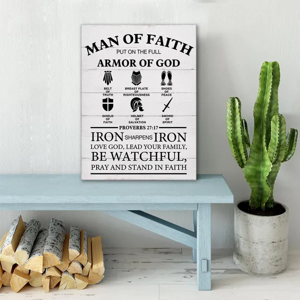 Multicolor_Christian_Canvas_Wall_Art_Framed_Man_Of_Faith_Quotes_Proverbs_27???17_Bible_Poster_Print_Canvas_Painting_Picture_Sign_Home_Decoration_12"X15"_Ready_To_Hang