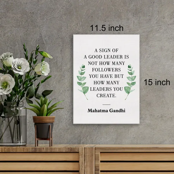 Multicolor_Inspirational_Mentor_Canvas_Wall_Art_Motivational_A_Sign_Of_A_Good_Leader_Mahatma_Gandhi_Quote_Canvas_Print_Positive_Boss_Painting_Office_Home_Wall_Decor_Framed_Leadership_Gift_12"X15"_Ready_To_Hang