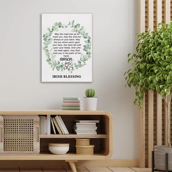 Multicolor_Christian_Canvas_Wall_Art_May_The_Road_Rise_Up_To_Meet_You_Irish_Blessing_Canvas_Print_Positive_Scripture_Canvas_Painting_Home_Bedroom_Wall_Decor_Framed_Wedding_Gift_12"X15"_Ready_To_Hang