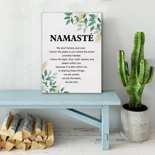 Multicolor_Yoga_Canvas_Wall_Art_Inspirational_Namaste_Definition_Canvas_Print_Positive_Meditation_Canvas_Painting_Home_Bedroom_Wall_Decor_Framed_Gift_12"X15"_Ready_To_Hang