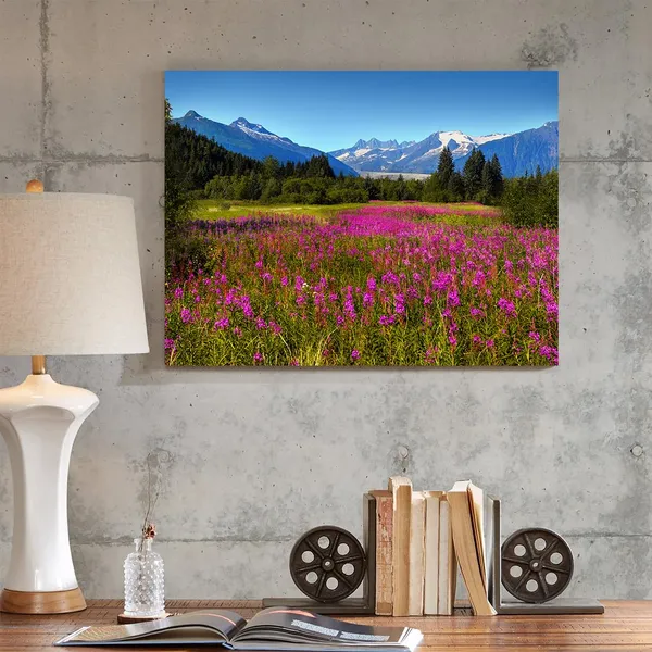 Multicolor_Landscape_Wall_Art_Purple_Lavender_Field_Canvas_Art_Prints_Mountain_Scenery_Picture_Nature_Wilderness_Photography_Modern_Art_Framed_|_For_Living_Room_Bedroom_Home_Office_-_12"X16"X1Pcs