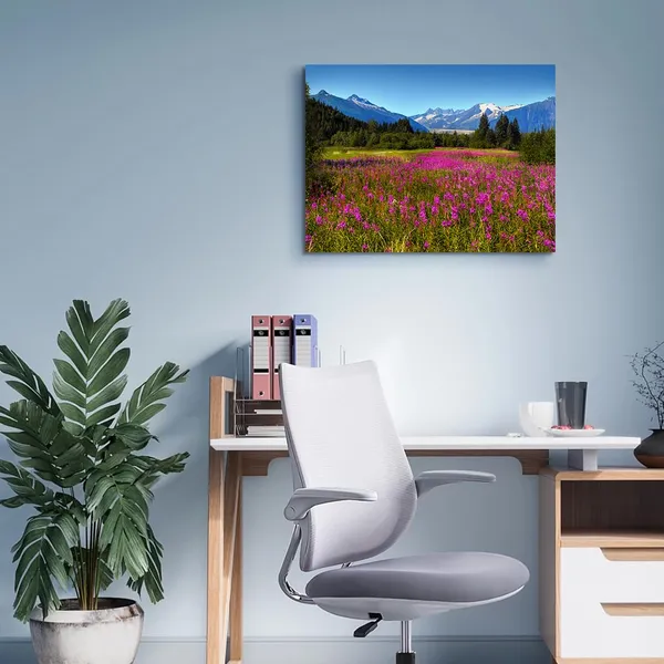 Multicolor_Landscape_Wall_Art_Purple_Lavender_Field_Canvas_Art_Prints_Mountain_Scenery_Picture_Nature_Wilderness_Photography_Modern_Art_Framed_|_For_Living_Room_Bedroom_Home_Office_-_12"X16"X1Pcs